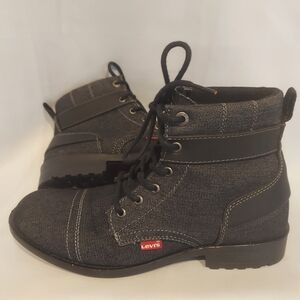 Levi's Strauss & Co. Mens Artesia Black Denim Boots Size 10
